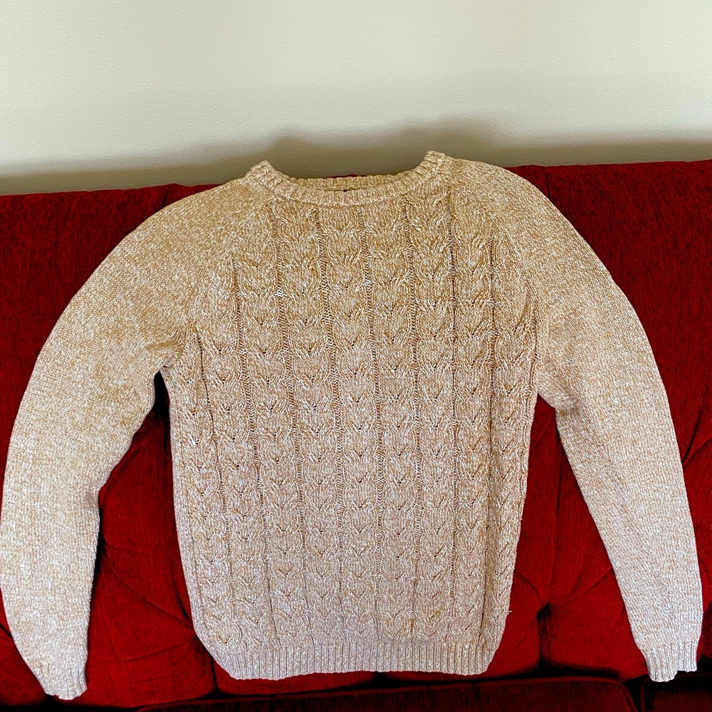 Women’s Beige Cable Knit Sweater